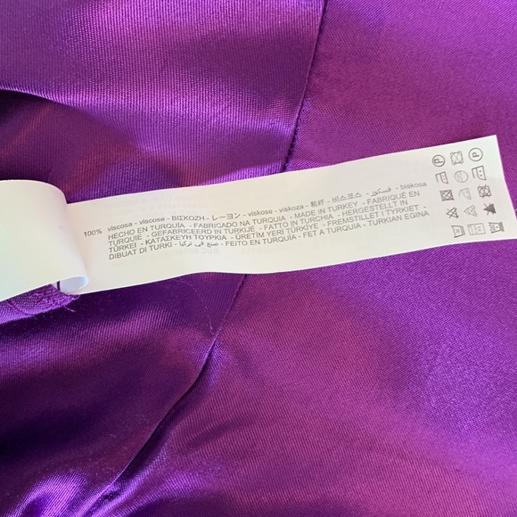 SOLD || Zara Purple Satin Effect Wrap Dress- Size L - Picture 7 of 13